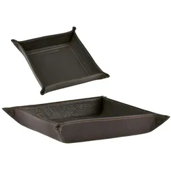 Sonnenleder Ablageschale Leder 26x26cm Taschenleerer Schale Lederschale Stiftschale mocca braun Vide Poche