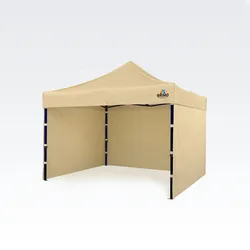 Laube 3x3m - mit 3 Wänden - Beige
