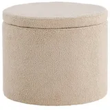 VCM ebuy24 Pouf, Beige, Holzwerkstoff, 51x43x51 cm, Wohnzimmer, Hocker Poufs