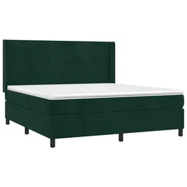 vidaXL Boxspringbett 180 x 200 cm Dunkelgrün