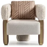Sessel Einsitzer Clubsessel Weiß Stoff Sitz Wohnzimmer Cocktailsessel