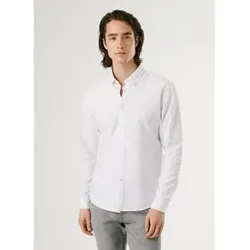 Pepe Jeans für Herren. PM3090816 Hemd Cluny weiß (L), Lässig, Baumwolle, Langarm