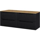 [en.casa] Waschtischunterschrank Skelbolu 160x60x40 cm Schwarz/Eiche [en.casa]