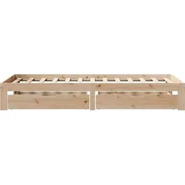 vidaXL Massivholzbett 100 x 200 cm Beige