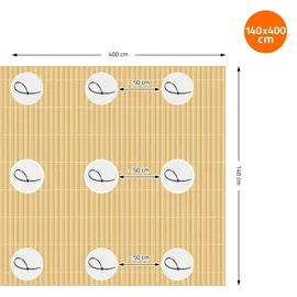 ECD Germany PVC Sichtschutzmatte 140x400cm Bambus Sichtschutzzaun UV-Beständig