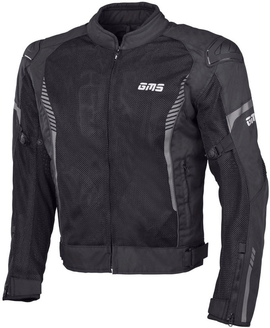 GMS Samu Mesh Motorrad Textiljacke, schwarz, Größe 6XL für Männer