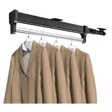 MAFAGE Ausziehbare Kleiderstange zum Herausziehen der Kleiderbügel Verstellbarer Kleiderschrank Teleskopstange Kleiderstange (597mm, Schwarz)...