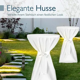Beautissu Stehtischhusse Weiß