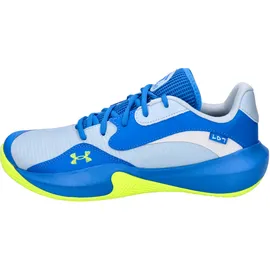 Under Armour Herren Basketballschuhe Lockdown 7 Low, leichter Basketball Schuh, robuste Sportschuhe für Outdoor- und Hallensport, atmungsaktive Turnschuhe,Blue Calm / Blue Atlantis / High Vis Yellow,43