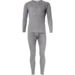 Thermounterwäsche Herren Set | Unterhemd + Unterhose | Innenfleece | Grau 4XL