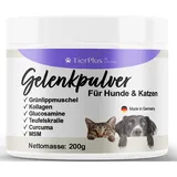 Exvital TierPlus Gelenkpulver für Hunde & Katzen mit Grünlippmuschel, MSM, Kollagen 200 g