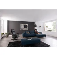 W.Schillig Eckcouch Leder 2-Sitzer Blau