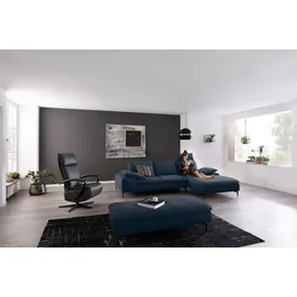 W.Schillig Eckcouch Leder 2-Sitzer Blau