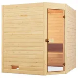 Weka Sauna Valida Eck 1.8 mit Glastür - Massivholzsauna 38 mm 5,4 kW Kompaktofen mit integr. Steuerung
