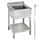 GastroHero Spültisch Edelstahl mit 1 Becken Aufkantung Grundboden zur Selbstmontage Profi Spülbecken Basic-Serie AISI 201