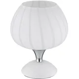GLOBO Tischleuchte Beistellleuchte Schlafzimmerlampe Glas gemustert opal verchromt E27
