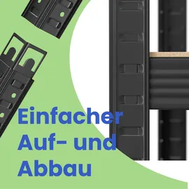 Songmics Schwerlastregal Stahl/MDF 120 x 60 x 200 cm schwarz 5 Fachböden je 175 kg