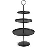 Boltze Etagere Samona Metall Ø30x60cm Mattschwarz
