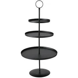 Boltze Etagere Samona Metall Ø30x60cm Mattschwarz