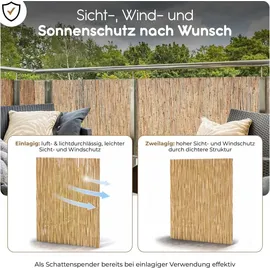 BooGardi Sichtschutzmatte 120 x 300 cm Beige Holz 2 St.