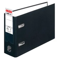 herlitz max.file Ordner schwarz Karton 8,0 cm DIN A5 quer