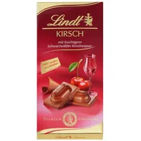 Lindt Schokolade Kirsch | 12 x 100 g Tafel | Vollmilch-Schokolade mit fruchtigem Schwarzwälder Kirschwasser, alkoholhaltig | Schokoladentafel | Schokoladengeschenk