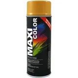 Maxi Color NEW QUALITY Sprühlack Lackspray Glanz 400ml Universelle spray Nitro-zellulose Farbe Sprühlack schnell trocknender Sprühfarbe (RAL 1004 gelb glänzend)