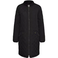 Cream Jacke ArwenCR Damen, Gesteppte Lange Mantel Langarm Steppjacke 34, Pitch Black - 34