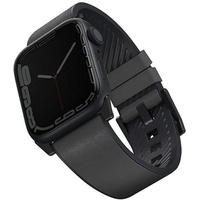Uniq Apple 4/5/6/7/8/SE/ULTRA Smartwatch-Armband, Schwarz, 42/44/45 mm (44 mm, 42 mm, 45 mm, Leder), Uhrenarmband, Schwarz