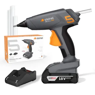 Steinel Akku Heißklebepistole MobileGlue 5011 Set inkl. 2.0 Ah Bosch AMPShare Akku & Klebesticks, 2 Temperaturstufen 130°/200°C
