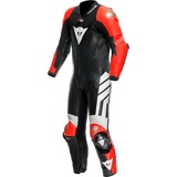 Dainese Mugello 3 D-air, Lederkombi 1tlg. perforiert - Schwarz/Neon-Rot/Weiß - 62