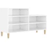 vidaXL Schuhregal 102 x 36 x 60 cm hochglänzend weiß / weiß