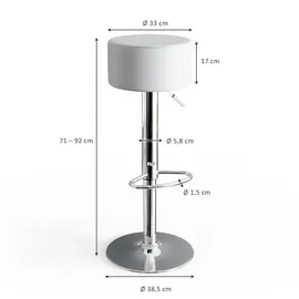 Vicco Barhocker 2er Set 33 x 92 cm Weiß