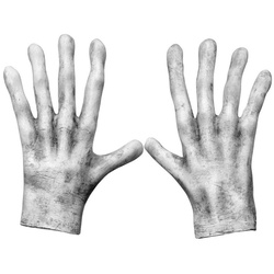 Ghoulish Productions Kostüm Slenderman Hände grau, Lange, graue Finger fürs Creepypasta-Meme und andere Gestalten grau