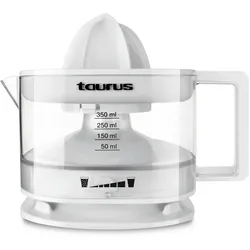 Taurus TC-350 25W elektrischer Entsafter mit 0,35L Behälter, verstellbarem Fruchtfleischfilter.