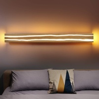 ZMH Wandleuchte LED 16W 100CM Wandleuchte innen Holz Nachtlampe Nachtlampe warmweiß für Schlafzimmer Flur Treppe Innenbeleuchtung