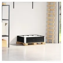 vidaXL Paletten-Aufsatzrahmen 80 x 60 x 21,5 cm Schwarz