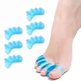 6 PCS Zehentrenner,Korrektur für alle Zehen,Hallux,Korrektur Zehen Separatoren,Zehenspreizer Silikon,Gel Zehentrenner für Korrektur (Unisex, Blau)