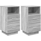 vidaXL Nachtschrank 2 Stk. 36 x 36 x 68 cm Grau