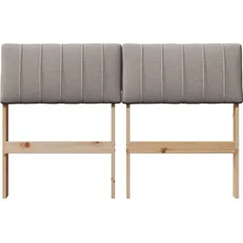 vidaXL Gepolstertes Kopfteil Taupe 120 cm Massives Kiefernholz