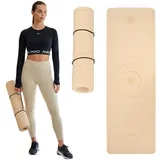 Trexo XTREXO Umweltfreundliche und rutschfeste - Yogamatte - TPE-Material - 183x61x0,6 cm Hellbraun - Für Yoga, Pilates und Home-Workout