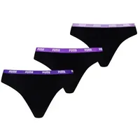 Puma Damen Unterhose String 3er Pack - black, purple