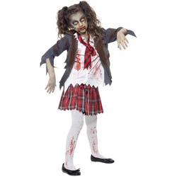Smiffys Kostüm Zombie Schulmädchen, Wenn Du selbst von der Schule des Lebens verwiesen wirst … grau 146-158