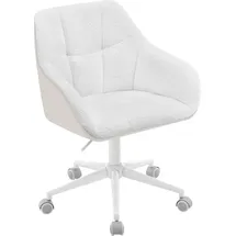 Woltu Homeoffice Stuhl, Schminkstuhl Drehstuhl höhenverstellbar, Bouclé-Sitz : Creme+Beige