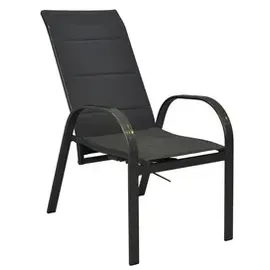 Merxx Amalfi Set 7 -tlg. 6 Stapelsessel Gartentisch 150 x 90 cm Grau