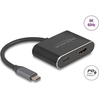 DeLock USB Type-C Adapter zu HDMI (DP Alt Mode) 8K mit HDR und Power Delivery 100 W