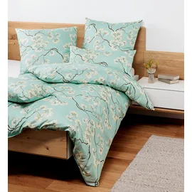 JANINE Carmen S 55123 02 Floral Eisblau 135 x 200 cm + 80 x 80 cm