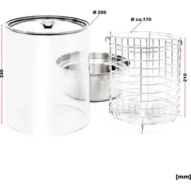 Wiltec Hot Dog Gerät 450 W aus Edelstahl, 260 x 290 x 380 mm, Wurstkocher Würstchenwärmer Hot Dog Maker Eierkocher Dämpfer