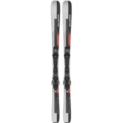 SALOMON Herren All-Mountain Ski E STANCE X80 + M10, Black/Neon Coral/Ashley Blue, 185