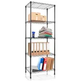 Mammut Metallregal Rocky 250 kg Belastbarkeit 5 Böden Schwarz 90 x 60 x 200 cm